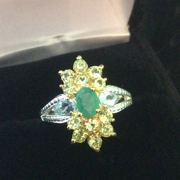 Genuine Emerald & Peridot Ring